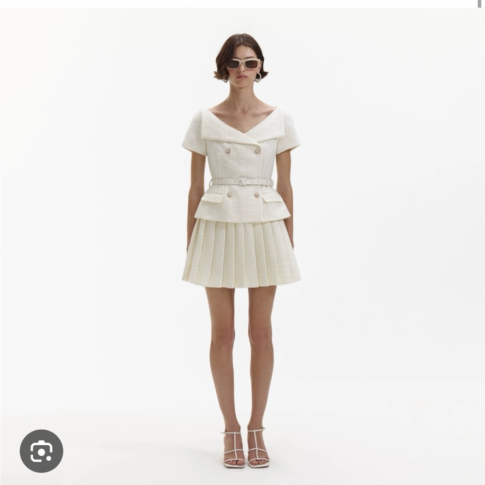 Self-Portrait Cream Double-Breasted Dress